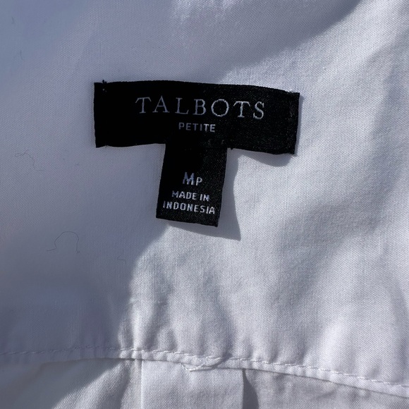 Talbots Petite White Button-Up Cotton Shirt - Size MP - Picture 4 of 5